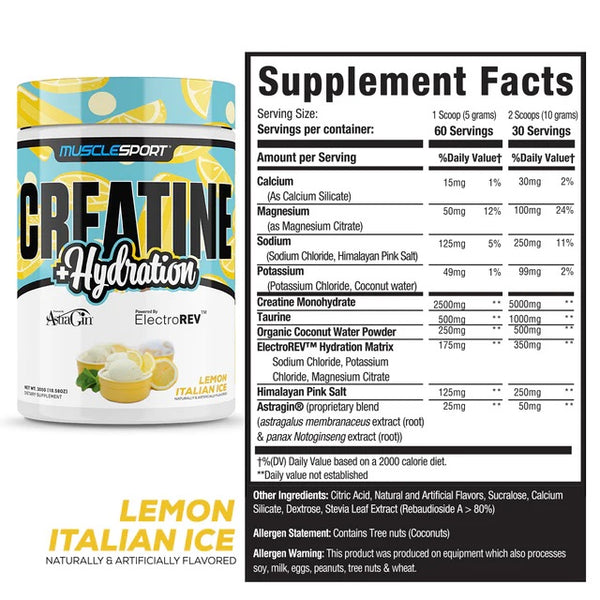 Creatine plus hydration lemon