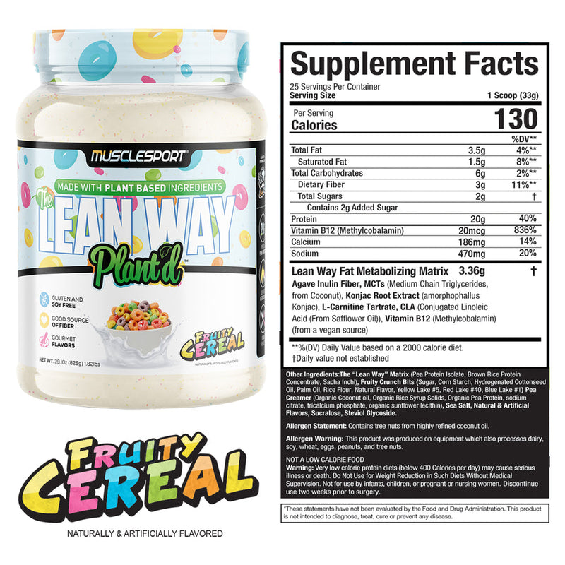 Lean whey plant protein cereal